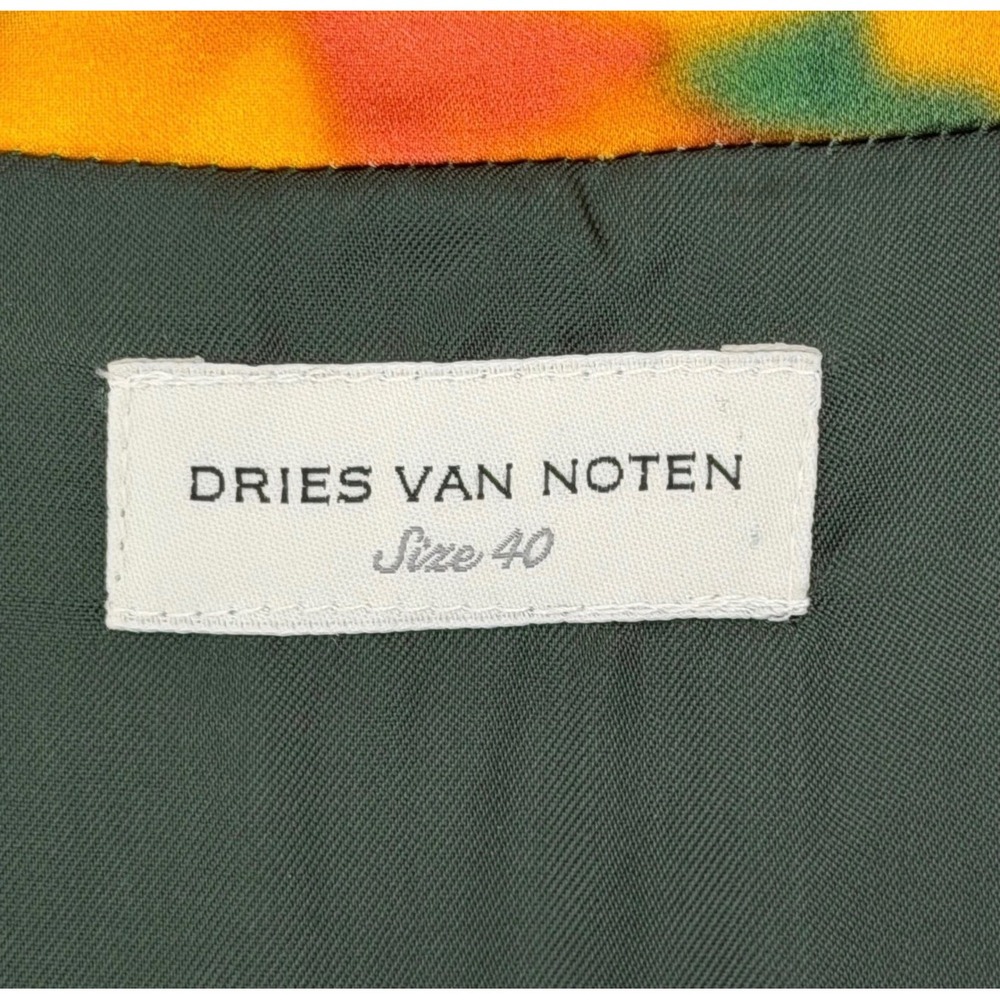 Dries Van Noten Dakola Printed Wrap Midi Dress Size 40 (US8) Green Floral Print - Picture 8 of 10